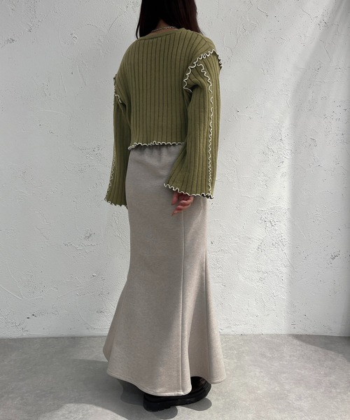 apres jour mignon(アプレジュールミニョン)の「メローショート丈ニット【ZOZOTOWN限定アイテム】(ニット/セーター・レディース・ブラック/グリーン/ライトベージュ・X-LARGE/フリー)」の16枚目の写真