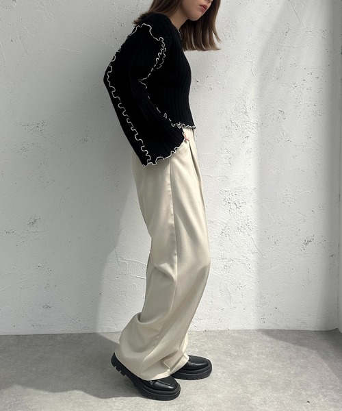 apres jour mignon(アプレジュールミニョン)の「メローショート丈ニット【ZOZOTOWN限定アイテム】(ニット/セーター・レディース・ブラック/グリーン/ライトベージュ・X-LARGE/フリー)」の19枚目の写真