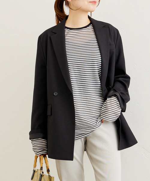 JOURNAL STANDARD(ジャーナルスタンダード)の「クルーネックシアーロングTシャツ(Tシャツ/カットソー・レディース・アイボリー/ホワイト×ホワイト/ホワイト/ピンク・FREE)」の13枚目の写真