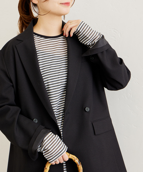 JOURNAL STANDARD(ジャーナルスタンダード)の「クルーネックシアーロングTシャツ(Tシャツ/カットソー・レディース・アイボリー/ホワイト×ホワイト/ホワイト/ピンク・FREE)」の15枚目の写真