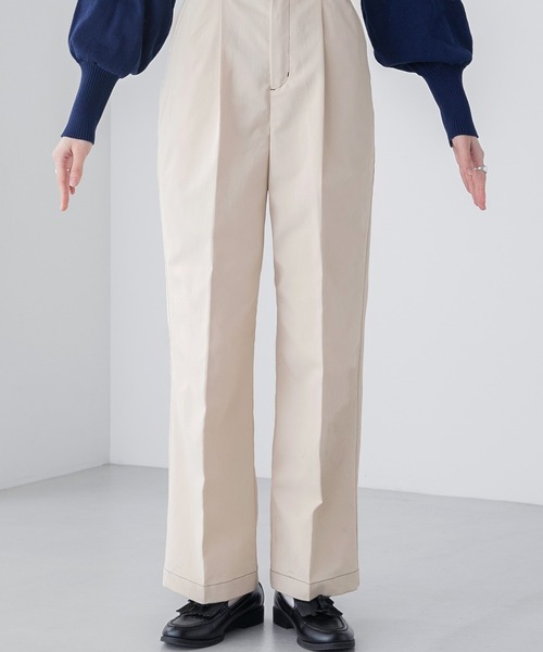 BONLECILL(ボンルシール)の「2way ハイウエスト センタープレス タックチノサロペット(サロペット/オーバーオール・レディース・ネイビー/ベージュ/カーキ/アイボリー/ブラック・M/L)」の20枚目の写真