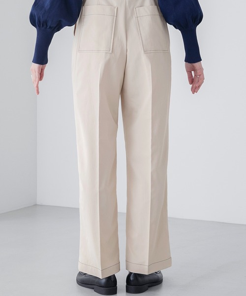 BONLECILL(ボンルシール)の「2way ハイウエスト センタープレス タックチノサロペット(サロペット/オーバーオール・レディース・ネイビー/ベージュ/カーキ/アイボリー/ブラック・M/L)」の22枚目の写真