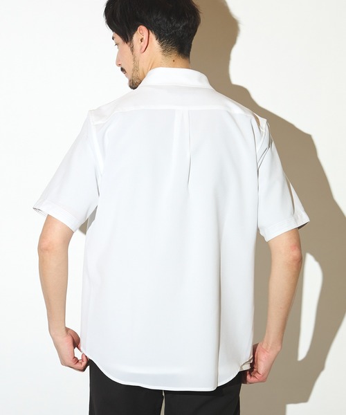 UNION STATION（ユニオンステーション）の「ポリエステルカチオン半袖ワイドカラーシャツ（シャツ/ブラウス・メンズ・ブルー/ネイビー/カーキ/ライトブルー/ホワイト/ベージュ・LL/L/M/S）」の18枚目の写真