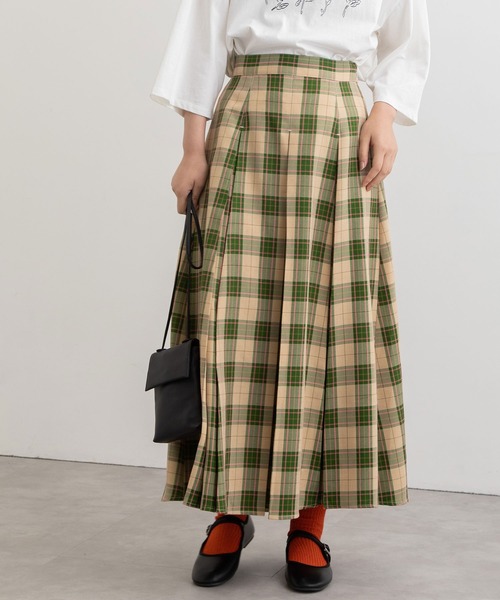 POU DOU DOU(プードゥドゥ)の「ボックスタックロングスカート(スカート・レディース・レッド/グリーン/ネイビー・3)」の4枚目の写真