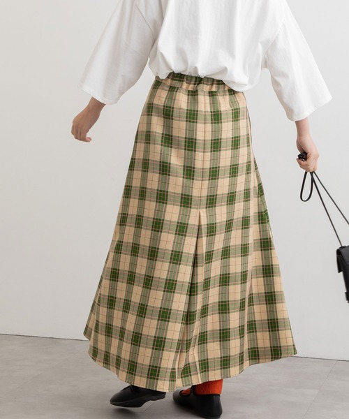 POU DOU DOU(プードゥドゥ)の「ボックスタックロングスカート(スカート・レディース・レッド/グリーン/ネイビー・3)」の5枚目の写真
