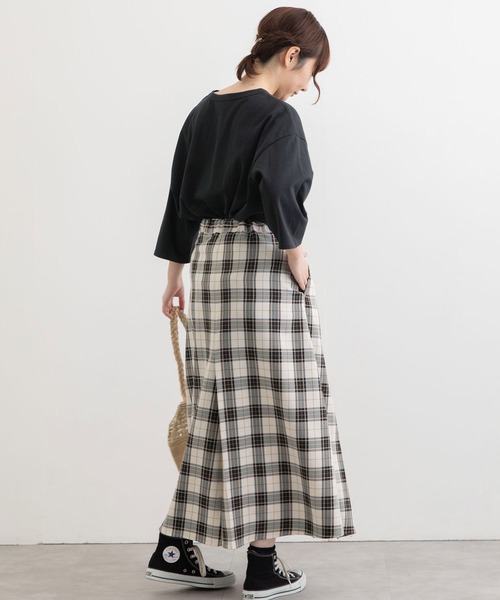 POU DOU DOU(プードゥドゥ)の「ボックスタックロングスカート(スカート・レディース・レッド/グリーン/ネイビー・3)」の16枚目の写真