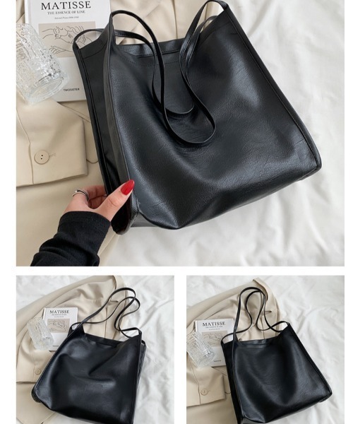 yuue' ( wear )(ユーイ)の「ソフトフェイク トートバッグ(トートバッグ・レディース・ブラック/オフホワイト・FREE)」の13枚目の写真