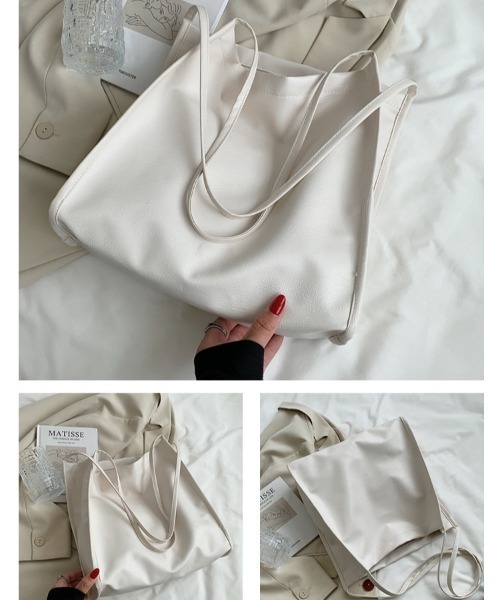 yuue' ( wear )(ユーイ)の「ソフトフェイク トートバッグ(トートバッグ・レディース・ブラック/オフホワイト・FREE)」の11枚目の写真