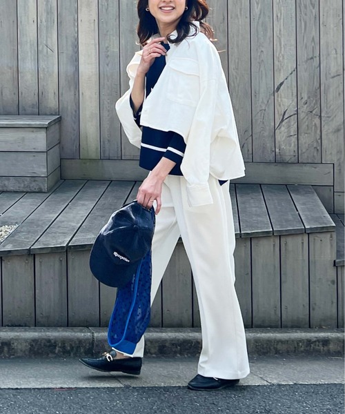 PICCIN(ピッチン)の「ツータックセミワイドパンツ(その他パンツ・レディース・ブラック/オフホワイト/モカ・S/M)」の4枚目の写真