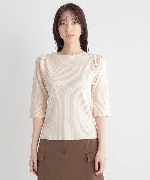 Andemiu(アンデミュウ)の「バックパールパフニット6S 191262(ニット/セーター・レディース・ピンク/アイボリー/ブラック・FREE)」の18枚目の写真