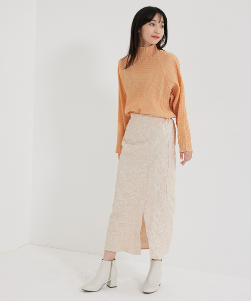 Jayro（ジャイロ）の「楊柳ラグランハイネックブラウス（シャツ/ブラウス・レディース・オレンジ/ライトグリーン/ホワイト系その他・M）」の8枚目の写真