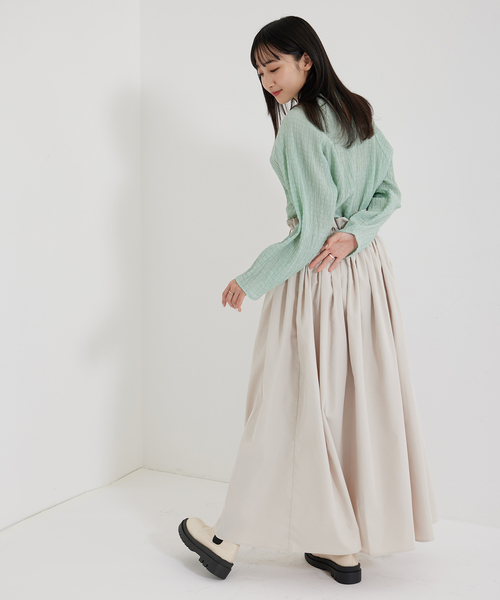 Jayro（ジャイロ）の「楊柳ラグランハイネックブラウス（シャツ/ブラウス・レディース・オレンジ/ライトグリーン/ホワイト系その他・M）」の12枚目の写真