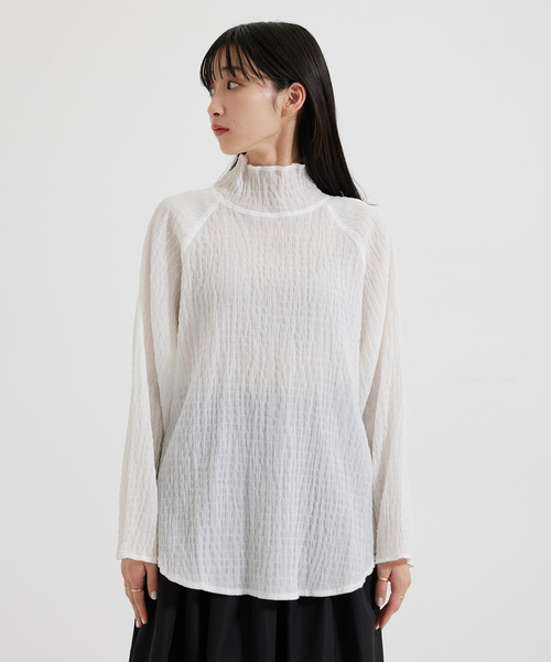 Jayro（ジャイロ）の「楊柳ラグランハイネックブラウス（シャツ/ブラウス・レディース・オレンジ/ライトグリーン/ホワイト系その他・M）」の14枚目の写真