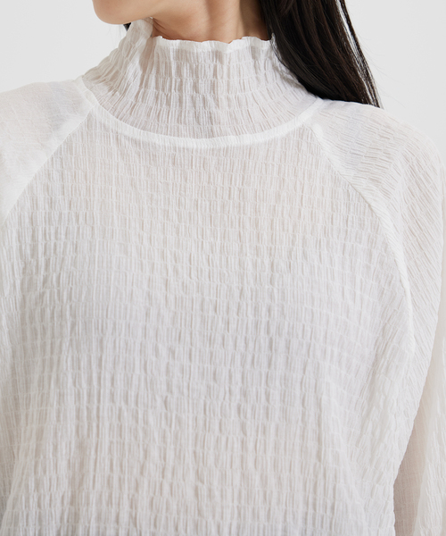 Jayro（ジャイロ）の「楊柳ラグランハイネックブラウス（シャツ/ブラウス・レディース・オレンジ/ライトグリーン/ホワイト系その他・M）」の17枚目の写真