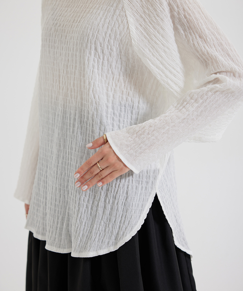 Jayro（ジャイロ）の「楊柳ラグランハイネックブラウス（シャツ/ブラウス・レディース・オレンジ/ライトグリーン/ホワイト系その他・M）」の20枚目の写真