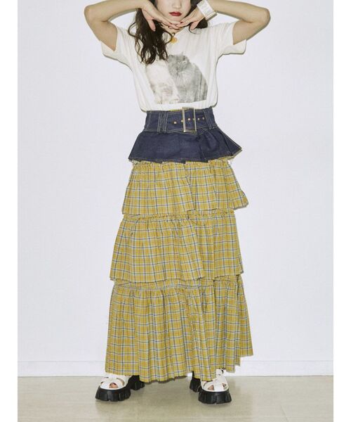 jouetie（ジュエティ）の「キャットフィット Tシャツ（Tシャツ/カットソー・レディース・ブラック/ブルー/オフホワイト・MEDIUM）」の15枚目の写真