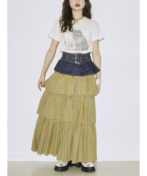 jouetie（ジュエティ）の「キャットフィット Tシャツ（Tシャツ/カットソー・レディース・ブラック/ブルー/オフホワイト・MEDIUM）」の16枚目の写真