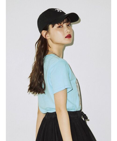 jouetie（ジュエティ）の「キャットフィット Tシャツ（Tシャツ/カットソー・レディース・ブラック/ブルー/オフホワイト・MEDIUM）」の18枚目の写真