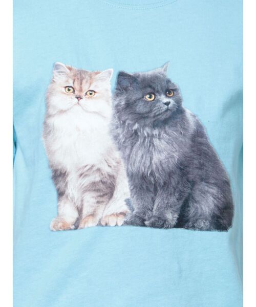 jouetie（ジュエティ）の「キャットフィット Tシャツ（Tシャツ/カットソー・レディース・ブラック/ブルー/オフホワイト・MEDIUM）」の5枚目の写真