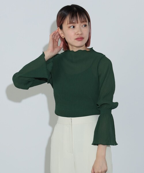 BEAMS HEART(ビームスハート)の「ワッシャーメロー プルオーバー(Tシャツ/カットソー・レディース・ホワイト系その他5/ブラック/グリーン系その他/グリーン・FREE)」の4枚目の写真