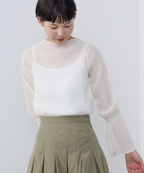 BEAMS HEART(ビームスハート)の「ワッシャーメロー プルオーバー(Tシャツ/カットソー・レディース・ホワイト系その他5/ブラック/グリーン系その他/グリーン・FREE)」の7枚目の写真
