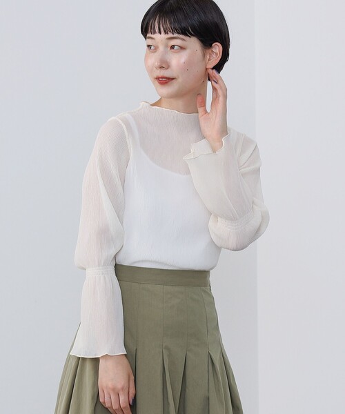 BEAMS HEART(ビームスハート)の「ワッシャーメロー プルオーバー(Tシャツ/カットソー・レディース・ホワイト系その他5/ブラック/グリーン系その他/グリーン・FREE)」の2枚目の写真