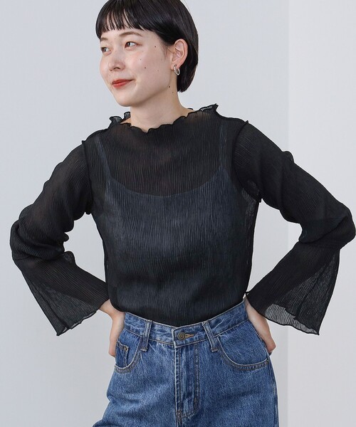 BEAMS HEART(ビームスハート)の「ワッシャーメロー プルオーバー(Tシャツ/カットソー・レディース・ホワイト系その他5/ブラック/グリーン系その他/グリーン・FREE)」の3枚目の写真