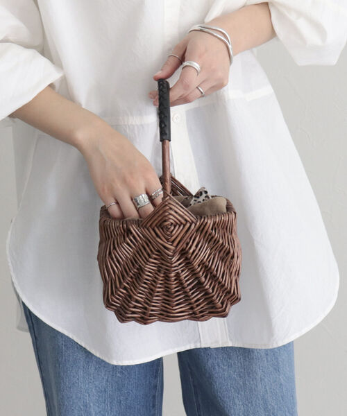 fredy emue(フレディエミュ)の「ワンハンドルレオパードカバーカゴバッグ(かごバッグ・レディース・ブラウン・FREE)」の4枚目の写真