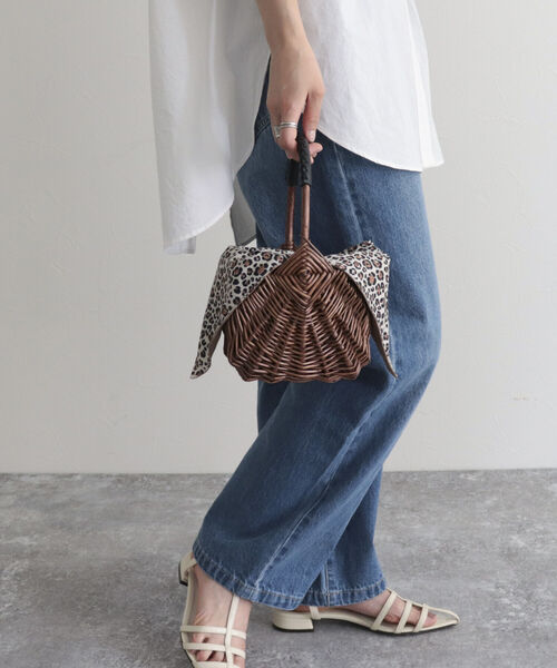 fredy emue(フレディエミュ)の「ワンハンドルレオパードカバーカゴバッグ(かごバッグ・レディース・ブラウン・FREE)」の5枚目の写真