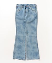 フレアカット デニムパンツ S〜XL ストリート SOMETHING LISA フレア Wベルト デニムパンツ|SOMETHING|サムシング