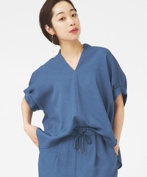 qualite | 【セットアップ対応】リネンライクアシメヘムシャツ(シャツ/ブラウス)