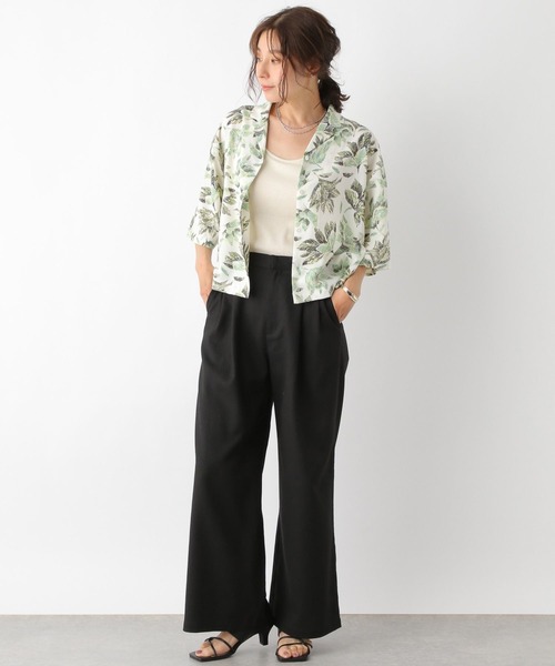 LEPSIM（レプシィム）の「リネン混タックワイドパンツ　904143（その他パンツ・レディース・ブラック/アイボリー・MEDIUM/LARGE）」の7枚目の写真