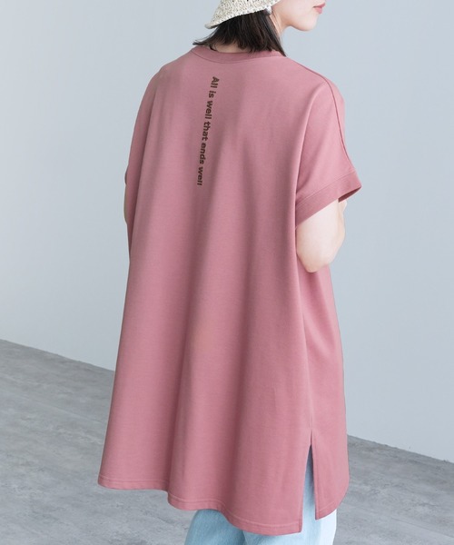 reca（レカ）の「バックロゴプリントワイドチュニックTシャツ（Tシャツ/カットソー・レディース・マスタード/アイボリー/チャコールグレー/グリーン系その他/オフホワイト/ピンク/ターコイズブルー・FREE）」の10枚目の写真