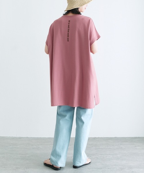 reca（レカ）の「バックロゴプリントワイドチュニックTシャツ（Tシャツ/カットソー・レディース・マスタード/アイボリー/チャコールグレー/グリーン系その他/オフホワイト/ピンク/ターコイズブルー・FREE）」の12枚目の写真