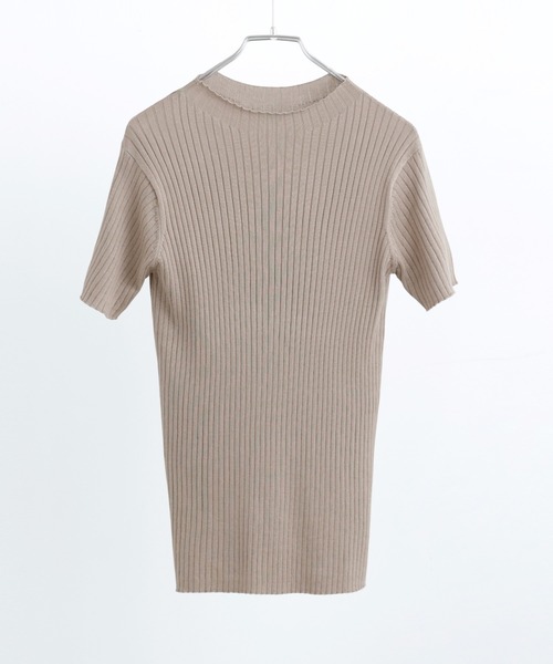 Fashion Letter(ファッションレター)の「大きいサイズ プチハイネック ハーフスリーブ トップス(Tシャツ/カットソー・レディース・ブラック/オフホワイト/ブルー/ベージュ系その他・M~L/LL~3L/4L~5L)」の14枚目の写真