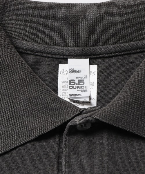 LOS ANGELES APPAREL(ロサンゼルスアパレル)の「LOS ANGELES APPAREL/ロサンゼルスアパレル S/S POLO SHIRTS S/Sポロシャツ(ポロシャツ・メンズ・スミクロ・L/XL/M)」の6枚目の写真