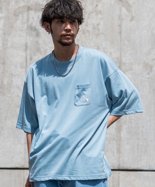 SILVER BULLET(シルバーバレット)の「『CavariA/キャバリア』CILLSKULプリント刺繍TEE(Tシャツ/カットソー・メンズ・サックスブルー/ブラック/ホワイト・L/M)」の1枚目の写真
