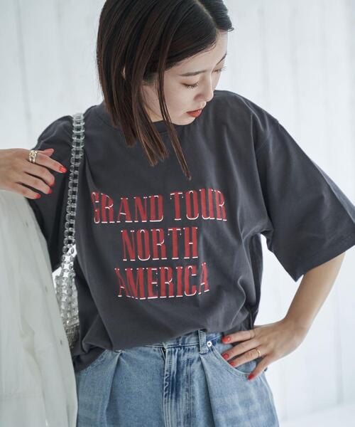 coen（コーエン）の「ヴィンテージライクツアーロゴTシャツ（Tシャツ/カットソー・レディース・ブラック/ベージュ/ホワイト・M/L）」の2枚目の写真