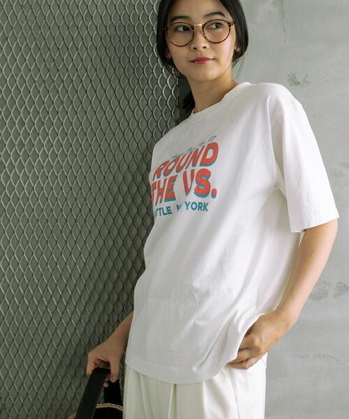 coen（コーエン）の「ヴィンテージライクツアーロゴTシャツ（Tシャツ/カットソー・レディース・ブラック/ベージュ/ホワイト・M/L）」の5枚目の写真