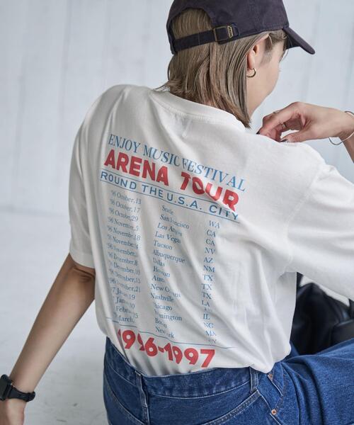 coen（コーエン）の「ヴィンテージライクツアーロゴTシャツ（Tシャツ/カットソー・レディース・ブラック/ベージュ/ホワイト・M/L）」の12枚目の写真