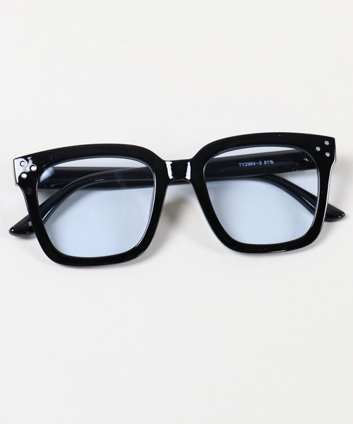 SPINNS（スピンズ）の「カラーレンズビッグサングラス/ウェリントン/フロントデザイン/ユニセックス（サングラス・メンズ・ブラック系その他/ブラック×ブルー/ブラック×グレー・ONESIZE）」の3枚目の写真