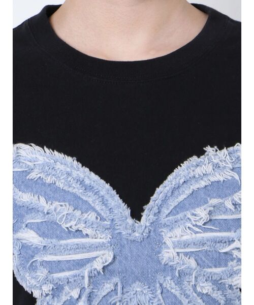 jouetie（ジュエティ）の「バタフライドッキング Tシャツ（Tシャツ/カットソー・レディース・ブラック/オフホワイト/ピンク・MEDIUM）」の21枚目の写真
