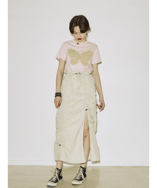 jouetie（ジュエティ）の「バタフライドッキング Tシャツ（Tシャツ/カットソー・レディース・ブラック/オフホワイト/ピンク・MEDIUM）」の17枚目の写真