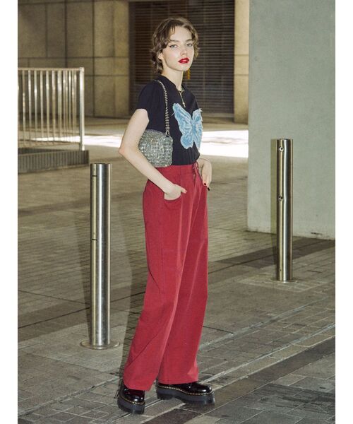 jouetie（ジュエティ）の「バタフライドッキング Tシャツ（Tシャツ/カットソー・レディース・ブラック/オフホワイト/ピンク・MEDIUM）」の10枚目の写真