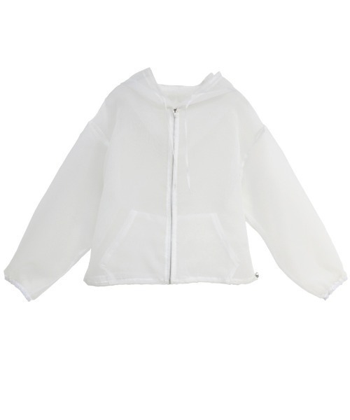 ISOOK(アイスー)の「See-through hooded jacket / シースルーパーカー(yui select)(パーカー・レディース・ホワイト/ブラック・FREE)」の11枚目の写真