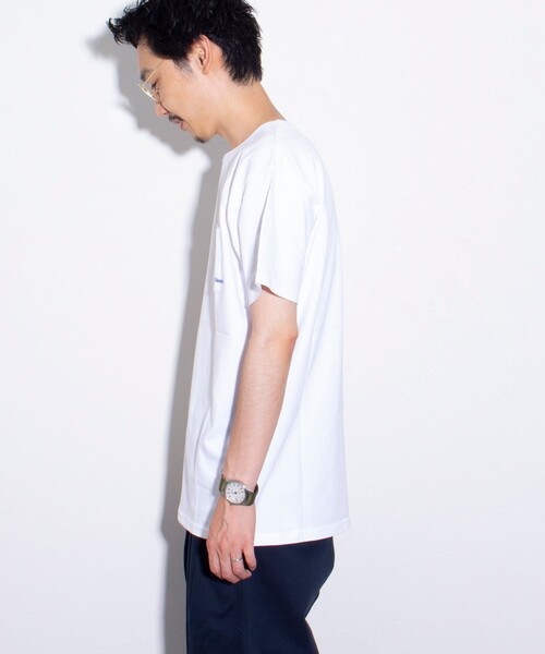 GLOSTER（グロスター）の「【GLOSTER/グロスター】ミニロゴ刺繍 クルーネックTシャツ ポケT ワンポイント（Tシャツ/カットソー・メンズ・杢グレー/ネイビー/ブラック/ホワイト・S/M/L）」の17枚目の写真