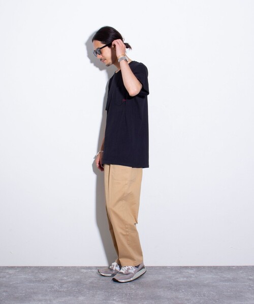 GLOSTER（グロスター）の「【GLOSTER/グロスター】ミニロゴ刺繍 クルーネックTシャツ ポケT ワンポイント（Tシャツ/カットソー・メンズ・杢グレー/ネイビー/ブラック/ホワイト・S/M/L）」の22枚目の写真