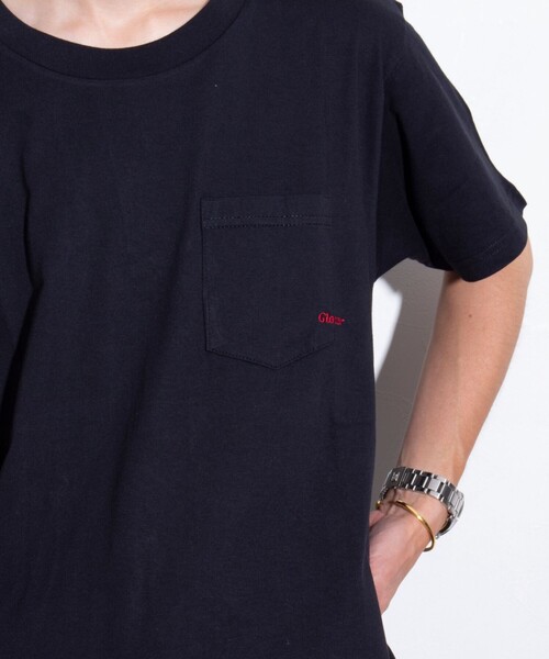GLOSTER（グロスター）の「【GLOSTER/グロスター】ミニロゴ刺繍 クルーネックTシャツ ポケT ワンポイント（Tシャツ/カットソー・メンズ・杢グレー/ネイビー/ブラック/ホワイト・S/M/L）」の6枚目の写真