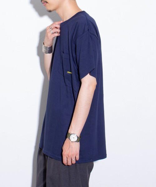 GLOSTER（グロスター）の「【GLOSTER/グロスター】ミニロゴ刺繍 クルーネックTシャツ ポケT ワンポイント（Tシャツ/カットソー・メンズ・杢グレー/ネイビー/ブラック/ホワイト・S/M/L）」の19枚目の写真
