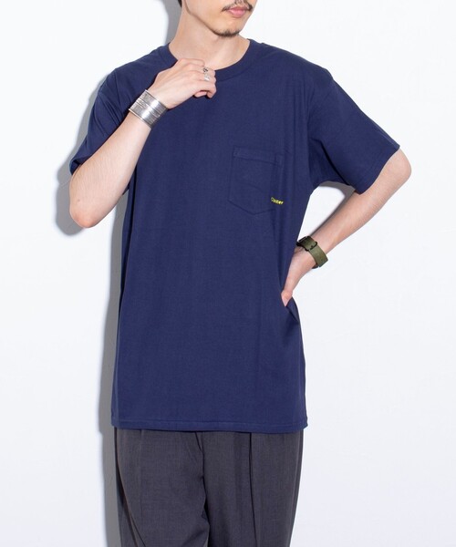 GLOSTER（グロスター）の「【GLOSTER/グロスター】ミニロゴ刺繍 クルーネックTシャツ ポケT ワンポイント（Tシャツ/カットソー・メンズ・杢グレー/ネイビー/ブラック/ホワイト・S/M/L）」の15枚目の写真